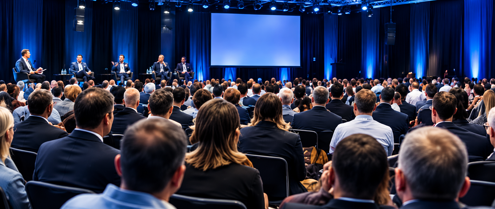 Corporate panel discussion at a conference